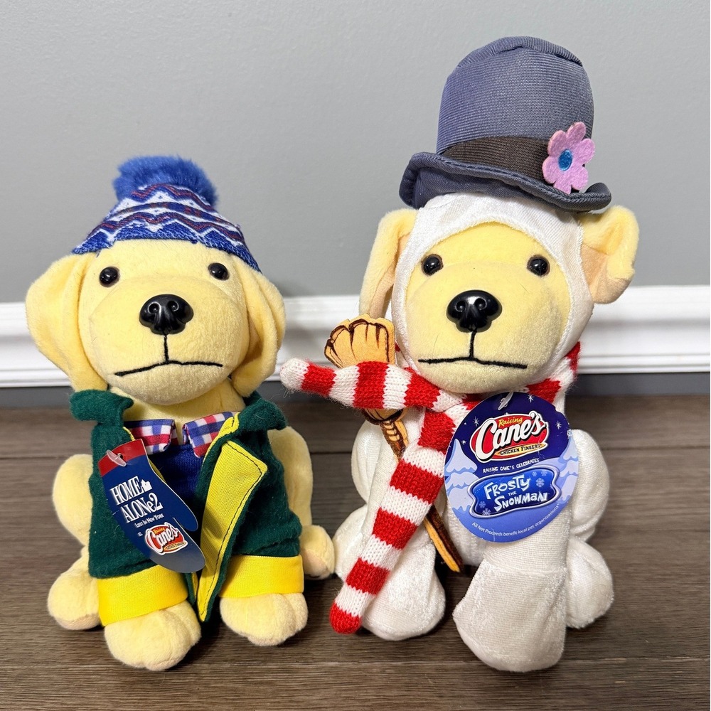 Raising Canes Plush Dog Lot Home Alone 2 Frosty The Snowman 2017 2018 Collector
